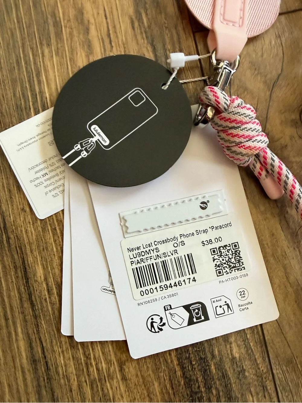Never Lost Crossbody Phone Strap •Paracord Pink